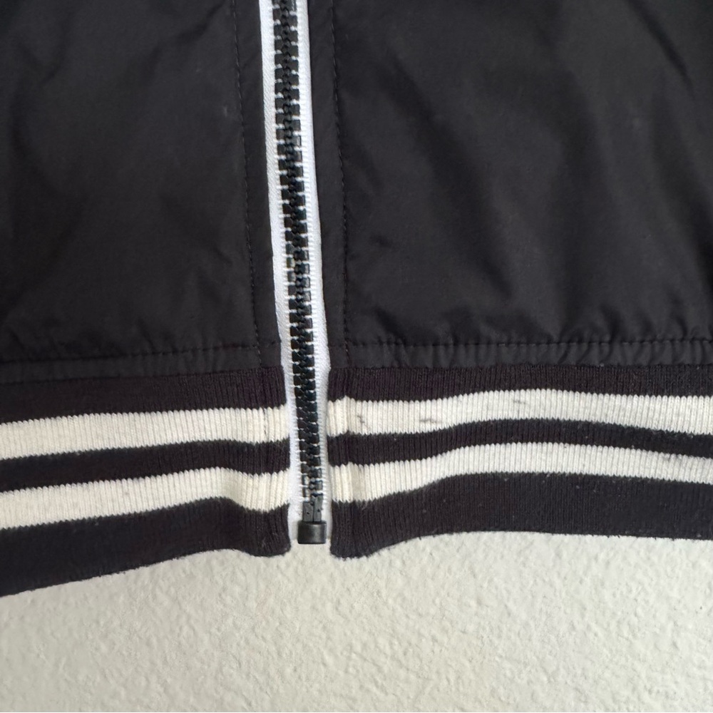 Adam Levine Mens Bomber Jacket Black with White Size L Full Zip w/Pockets - Picture 3 of 13